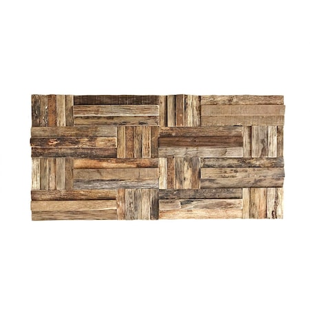 Ekena Millwork Antique Boat Wood Mosaic Wall Tile, Natural Finish, 23 3/4"W x 11 7/8"H x 3/4"P WPW24X12ANMENA